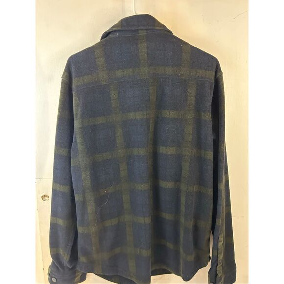 Outdoor Life Small S plush Flannel buttons shirt green black rn#15099 - Picture 3 of 6